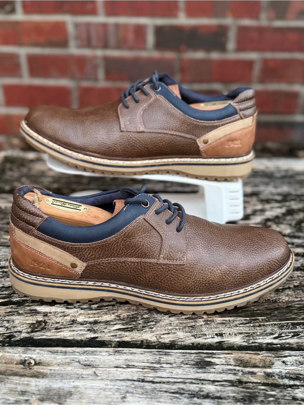 Freeman Jaxson Men’s Sz 9 Brown Casual Synthetic Leather Lace-Up Oxford Shoes P2